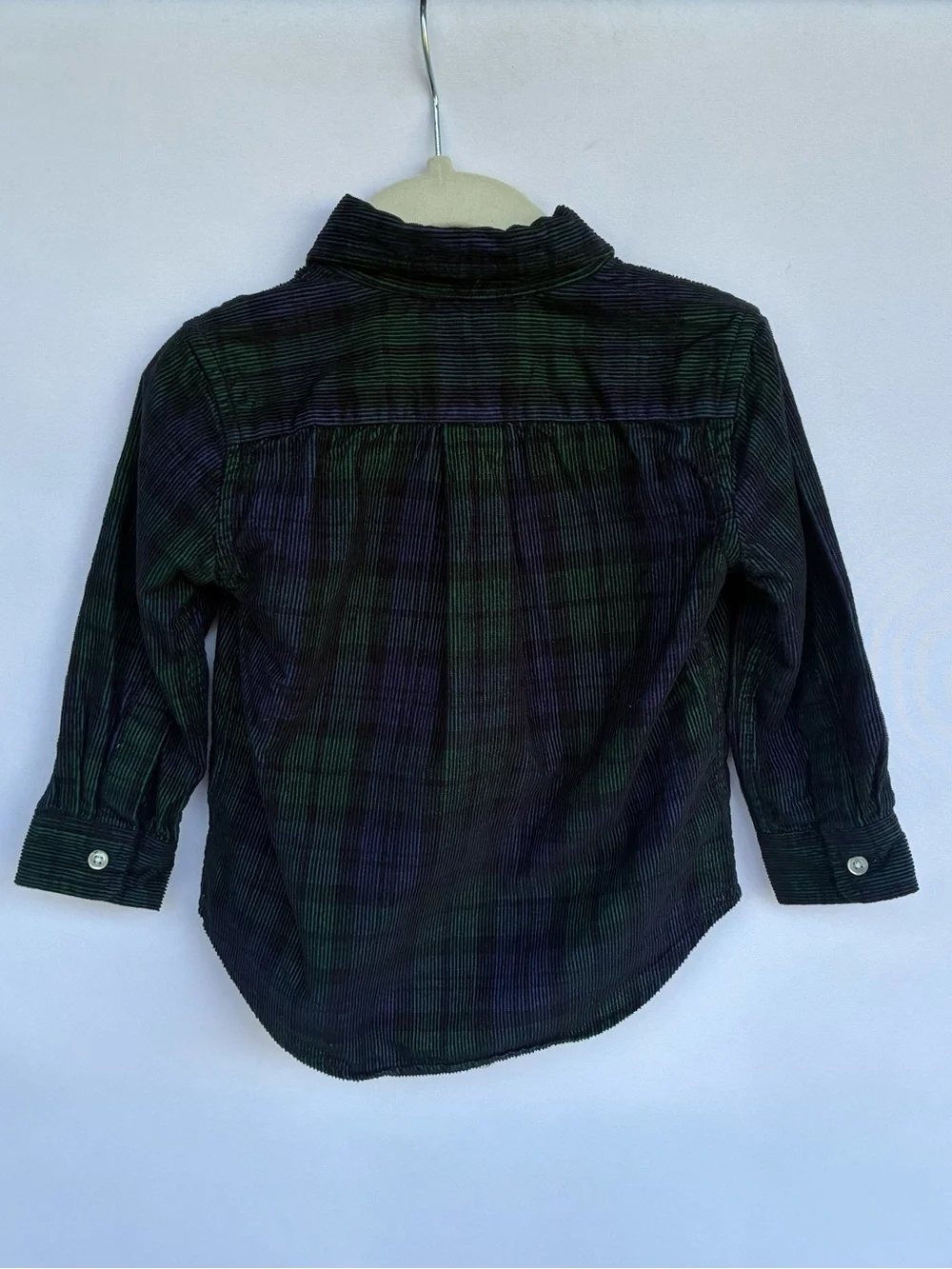 Ralph Lauren Baby Boys Blackwatch Plaid Corduroy Button Down Shirt 18M